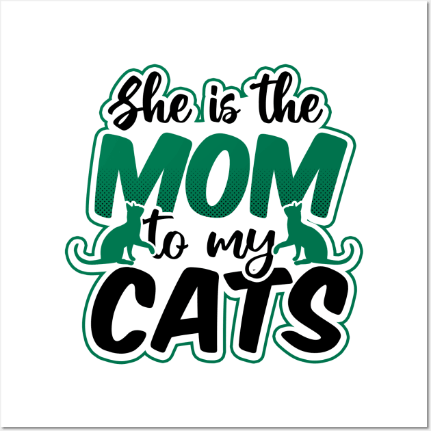 Cat Couple Shirt | Mom To My Cats Wall Art by Gawkclothing